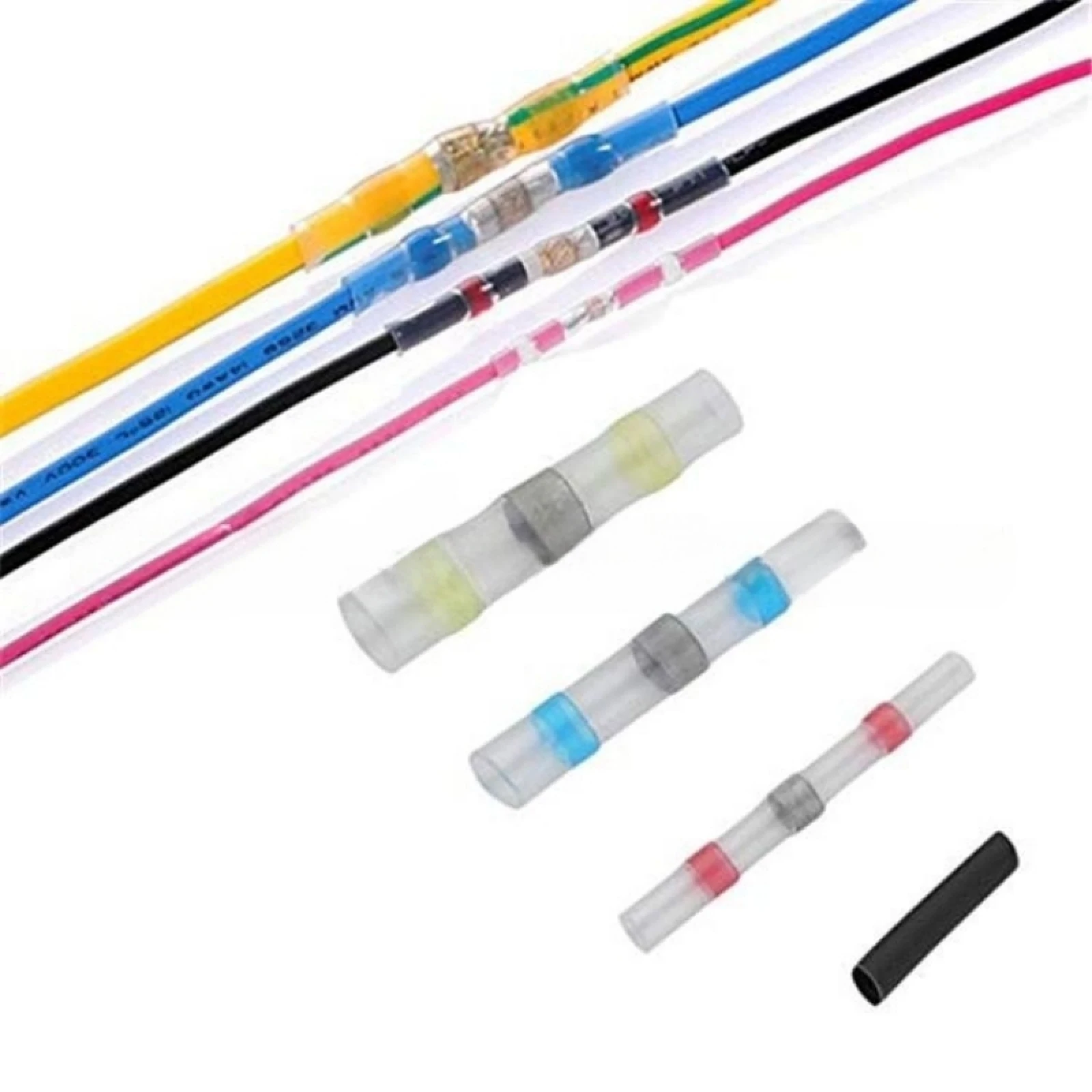 500PCS Solder Sleeve Heat Shrink Wire Connectors Kit 26-10 AWG 3:1 Ratio Waterproof Butt Connectors SST1 SST2 SST3 SST4