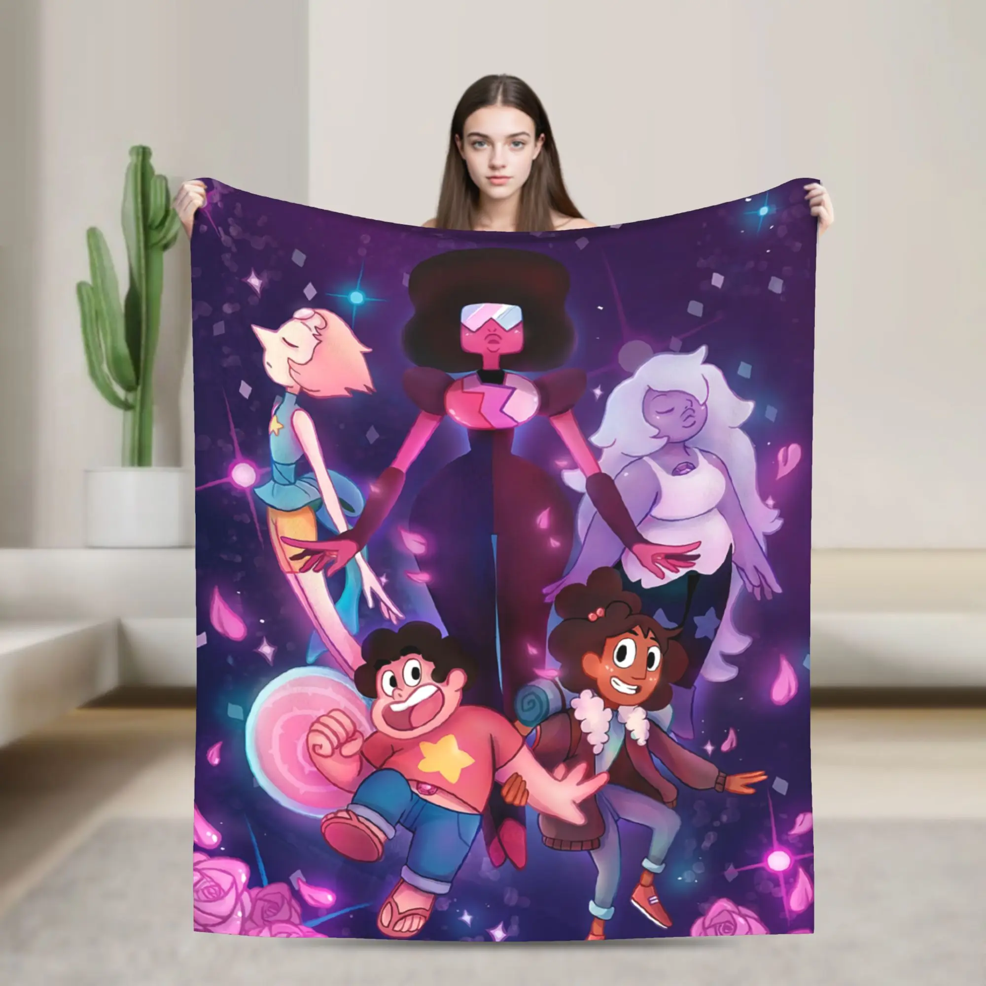 Cute Steven Universe  Blanket Flannel Textile Decor  Multi-function Soft Throw Blankets for Sofa Car Plush Thin Quilt