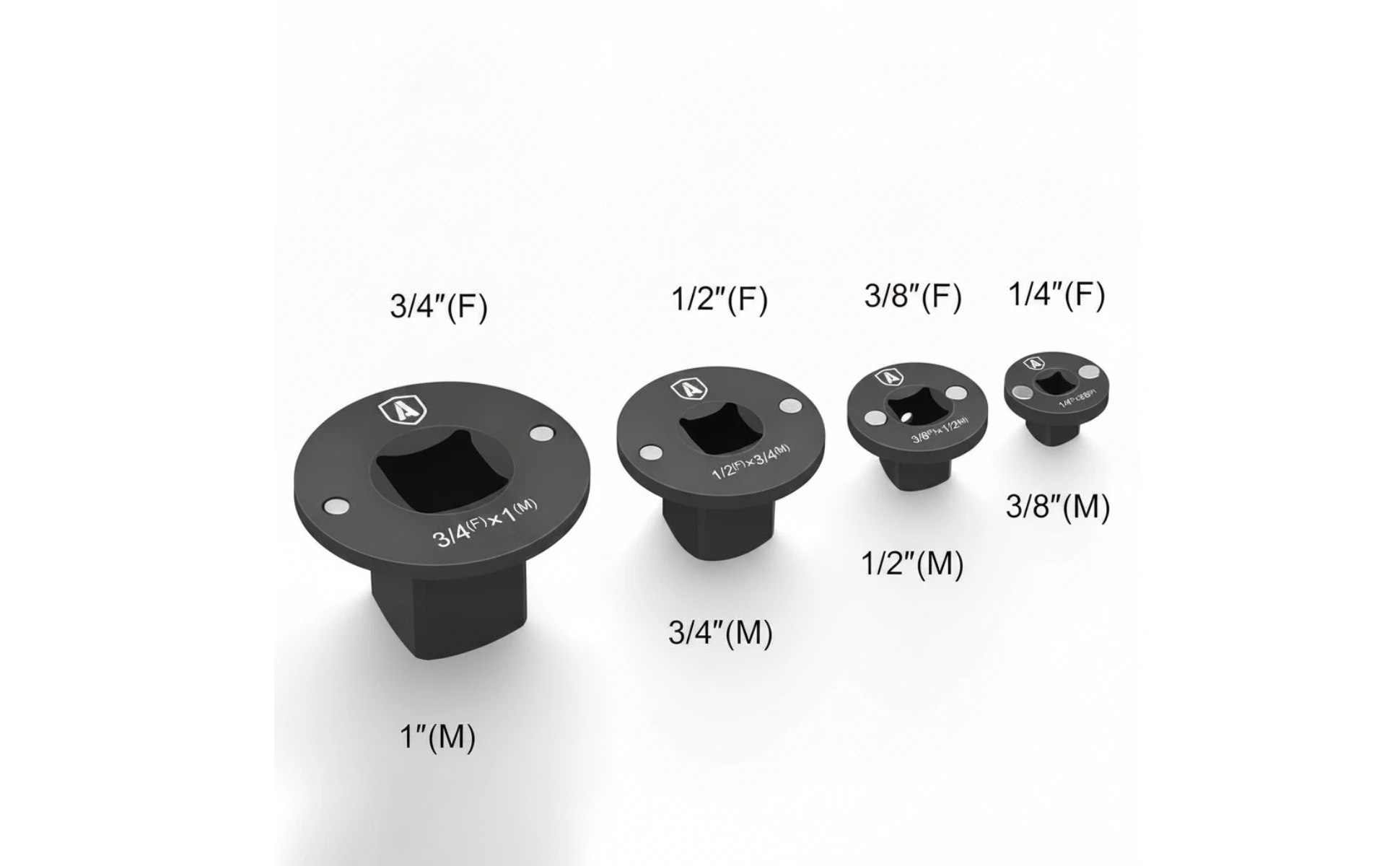 4 Pieces Low-Profile Socket Adapter Cr-Mo Steel Slimline Socket Adapter Drive Converter Flanged Top 4 Pieces Low-Profile Socket Adapter Cr-Mo Steel Slimline Socket Adapter Drive Converter Flanged Top