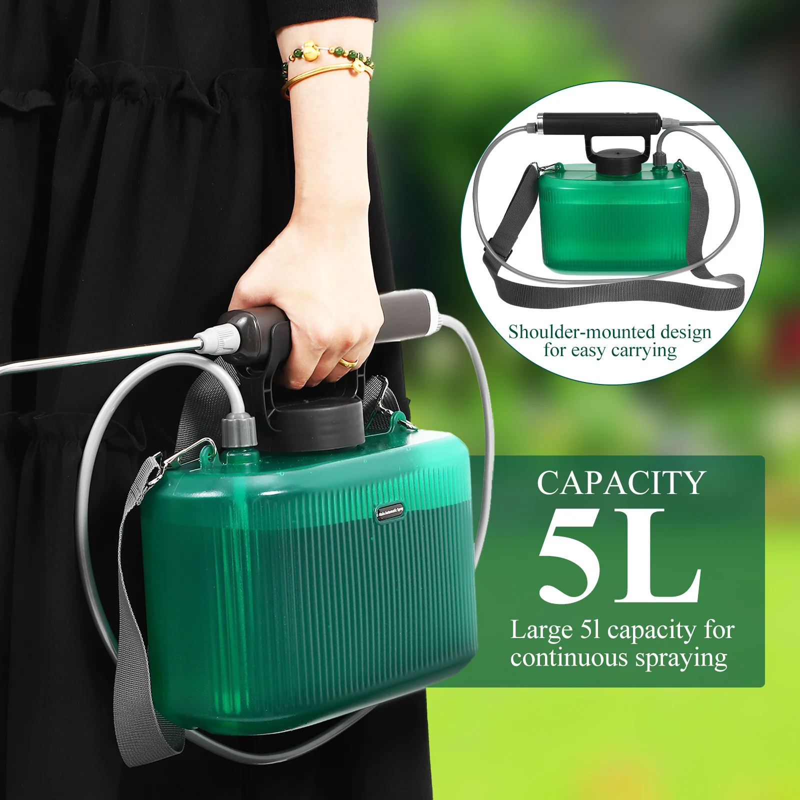 

5L Electric Garden Sprayer Adjustable Wand Multi-Mode Lawn Watering Tool Powered Sprayer for Plants Garden Tools,