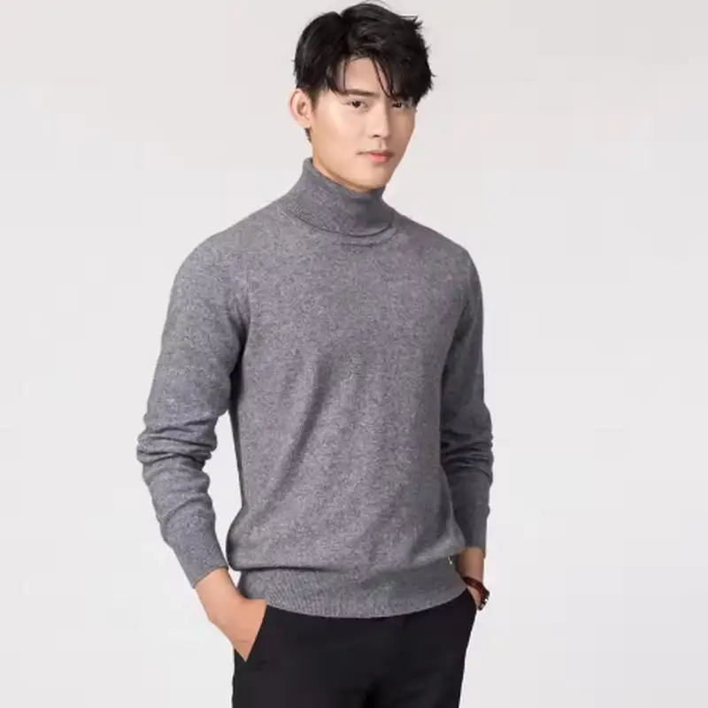 

Cashmere Cotton Blend Turtleneck Men Sweater 2025 Autumn Winter Daily High Collar Jumper Jersey Hombre Pull Homme Knit Pullovers