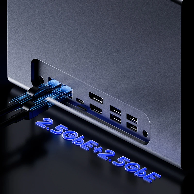 WTR PRO Mini PC Triple 4K 60Hz Displays, 4-Bay NAS, Supports 32GB DDR4 3200MHz, Dual 2.5G Ethernet Hard Drive Docking Station