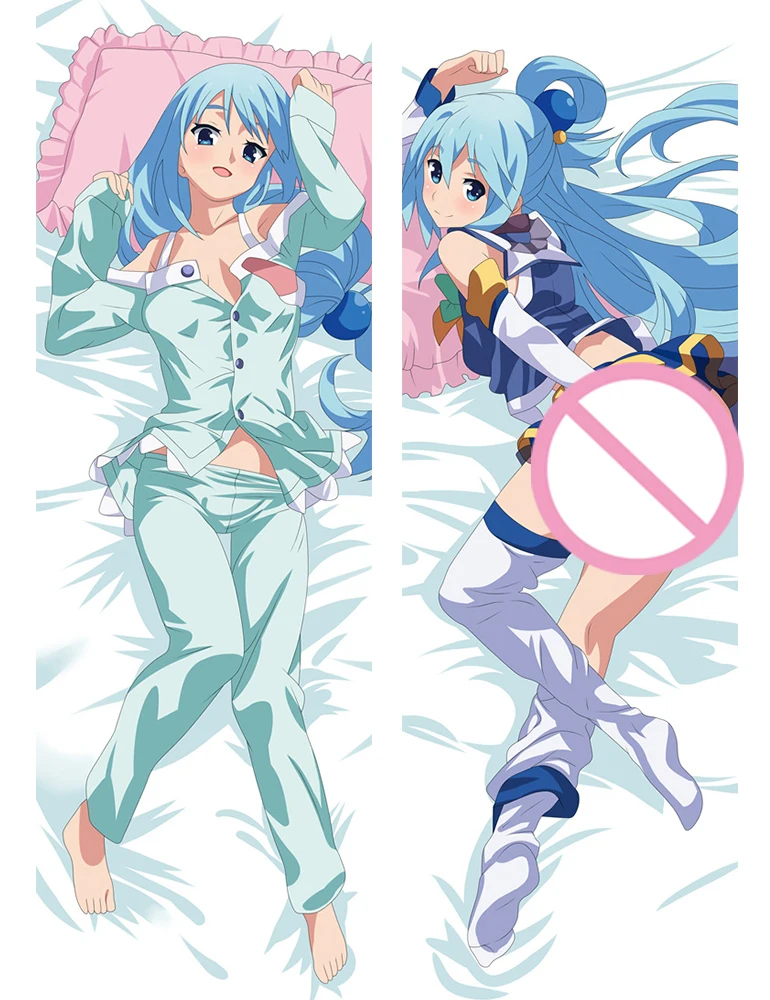 Konosuba Anime Pillowcase Cute Cartoon Moegirl Dakimakura Galgame Character Hugging Body Pillow Case Aqua Bedding Pillow Cover