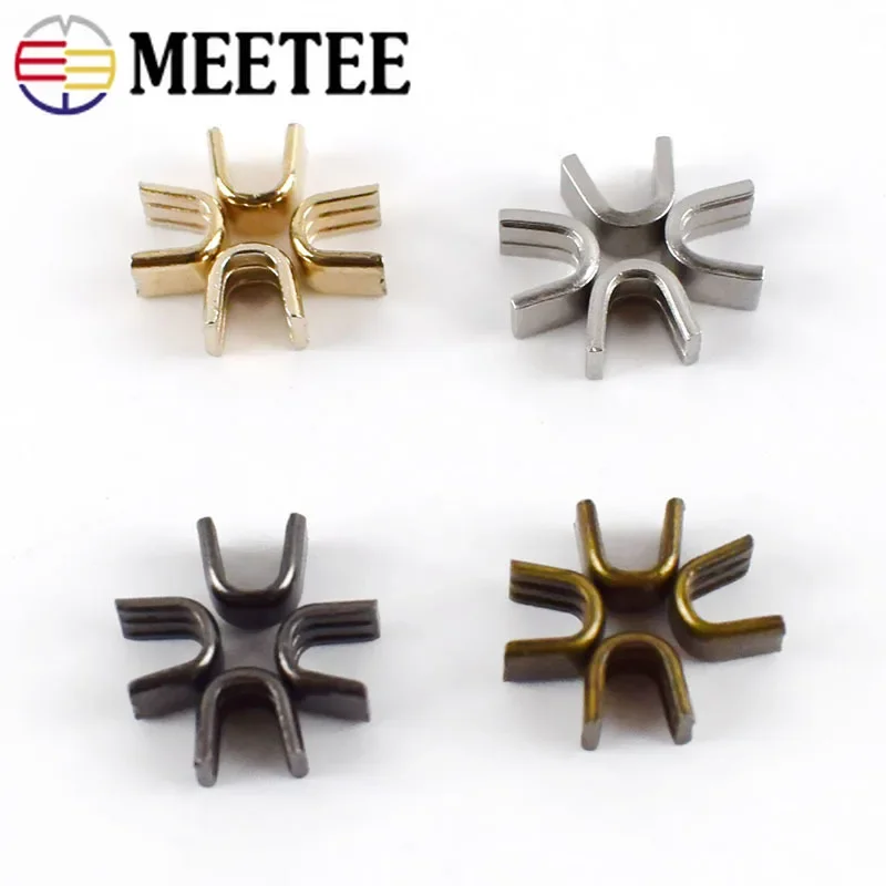 Meetee 20pcs Brass U Style Zipper Stopper Non-slip for 3# 5# 8# 10# For Metal Nylon Resin Zippers Repair Crafts Accessory ZA212