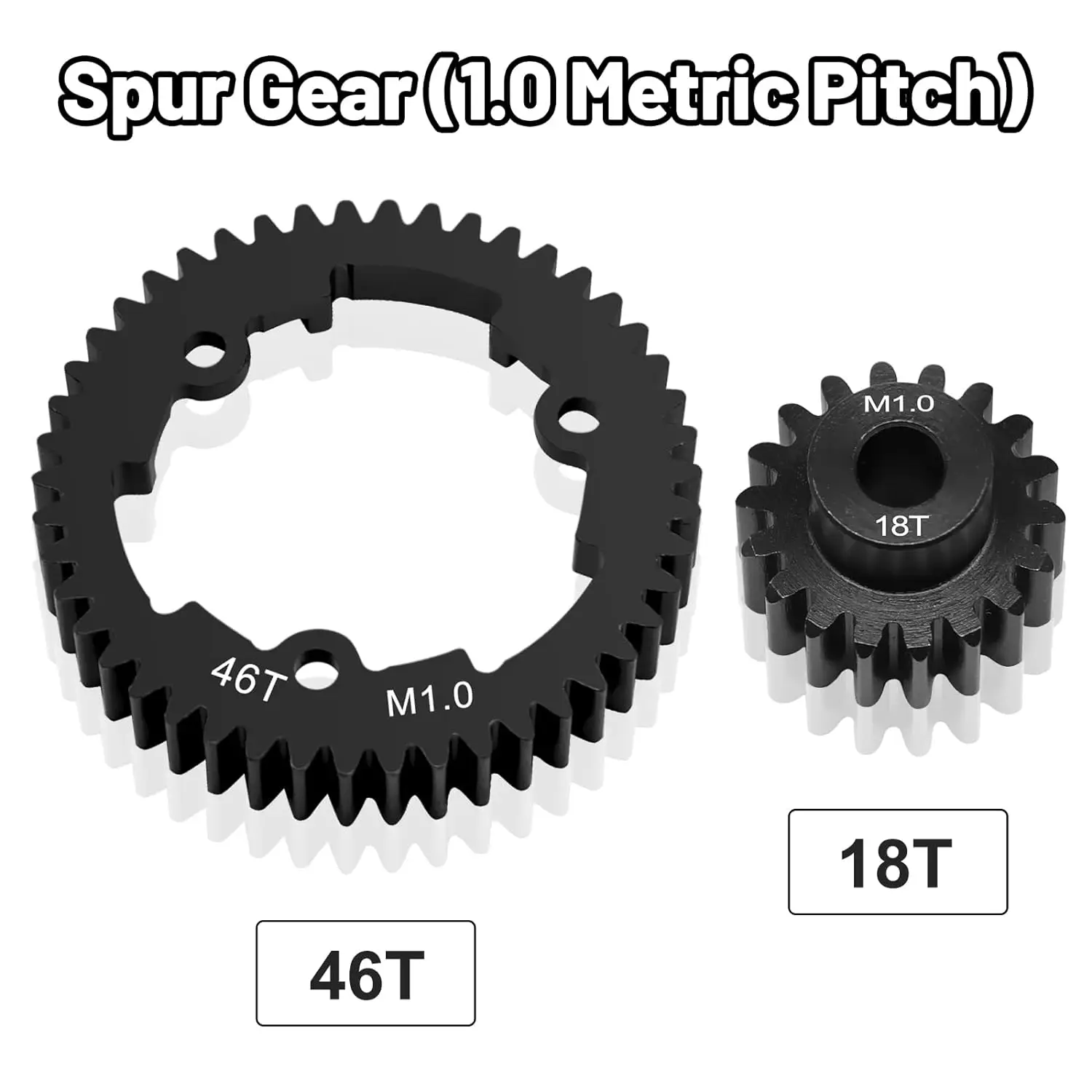 Steel 46T/50T/54T 1 Mod Hardened Spur Gear for Traxxas 1/5 X-Maxx 1/7 XO-1 1/10 Maxx/E-Revo 2.0 VXL Replace Stock Accessories