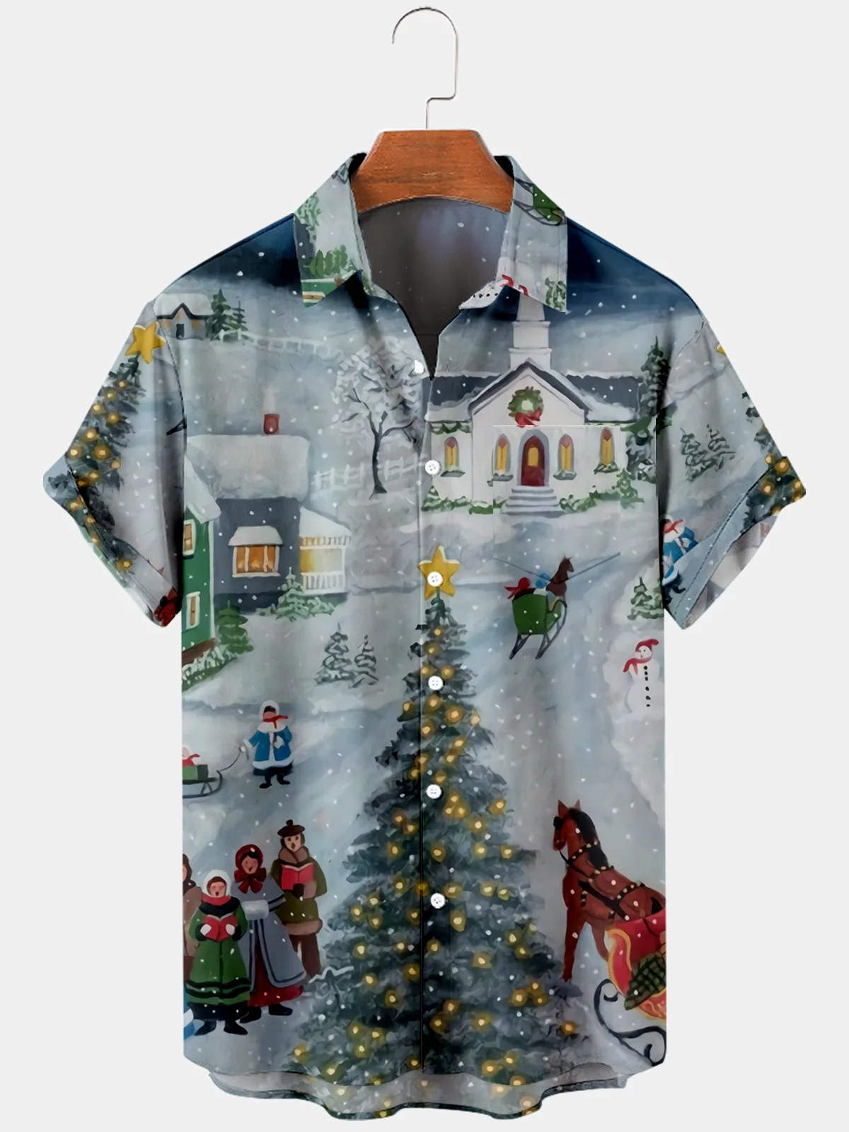 

Новинка 2025 года, рождественская футболка для мужчин, Гавайская высококачественная мужская и женская пляжная трендовая крутая рубашка большого размера с короткими рукавами