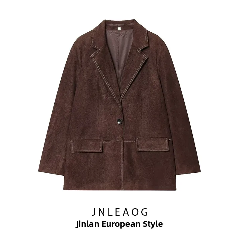 Fashionable Straight Leg Suit Jacket Women's Business Casual Long Sleeve Polyester Coat JNLEAOG Autumn New Arrival