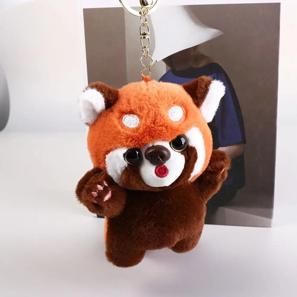 Funny Cartoon Red Panda Plush Keyring Toys Soft Kawaii Animal Plush Pendant Cute Fashion Red Panda Plushies Pendant Couple