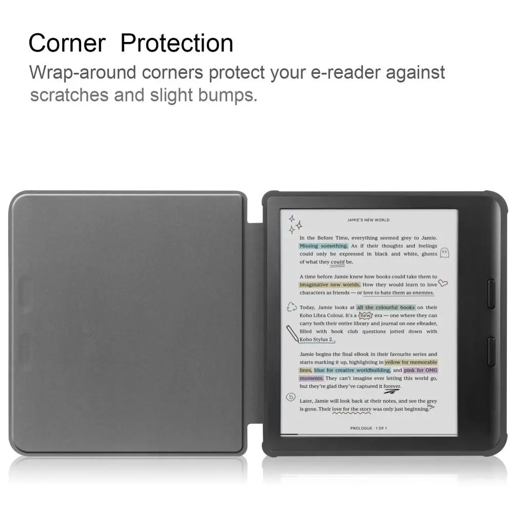 Auto Sleep/Wake 7 inch e-Reader Case Wear Resistant Shockproof N428 Smart Cover Anti Scratch for Rakuten Kobo Libra Colour 2024