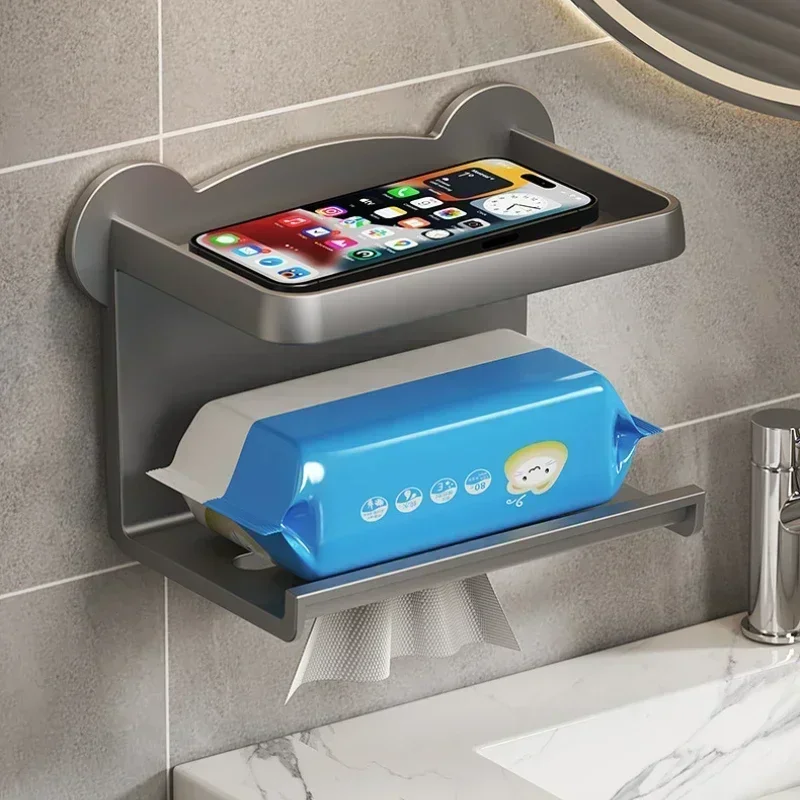 Toilet Paper Holder Plastic Storage Rack Kitchen Towel Placement Of Seasoning Bottles Bathroom Wall Roll Of Paper Phone Storage