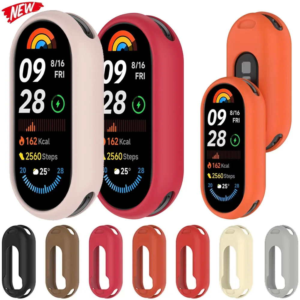 Soft Silicone Case for Xiaomi Mi Band 10/9 NFC Protective ShockProof Bumper Shell for Mi Band 8 NFC Protector Cover Accessories