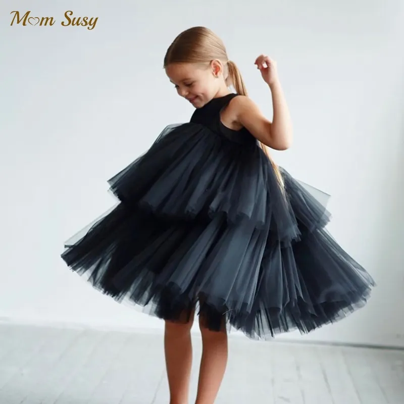 Baby Girl Princess Gauze Tutu Layered Dress Sleeveless Child Cake Tulle Vestido Party Birthday Ball Gown Baby Clothes 1-10Y