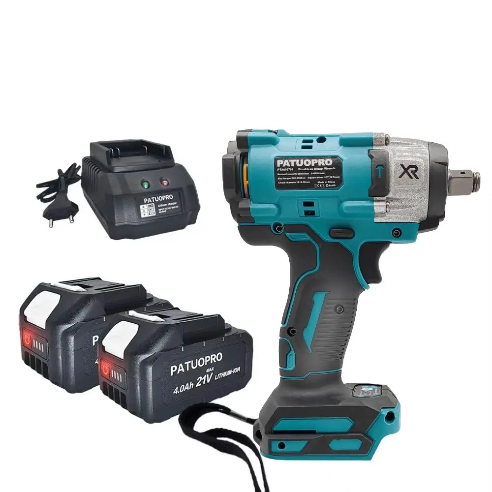 

500NM Brushless Electric Impact Wrench Rechargeable Wrench Driver 1/2 Inch Cordless Handheld Power Tool For Makita 18V Battery