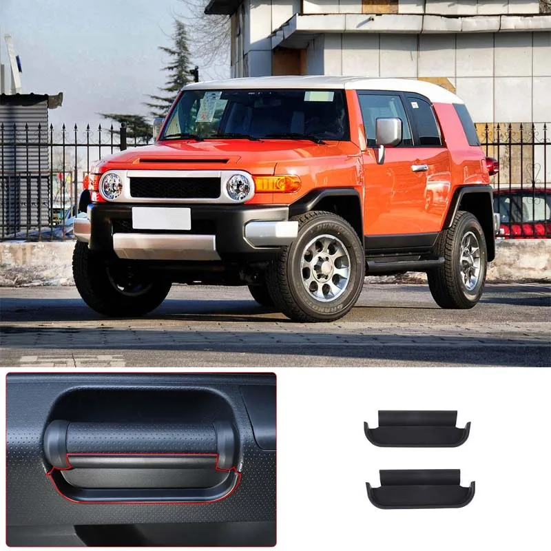 

For 2007-2021 Toyota FJ Cruiser ABS Black Car Door Inner Handle Organizer Storage Box Car Interior Accessories 2 Piece Set