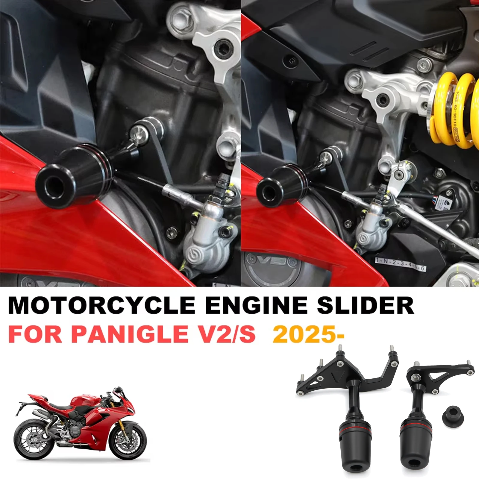 

Falling Protection Engine Frame Slider Crash Pad Fairing Body Guard Motorcycles Accessories For Ducati PANIGALE V2 S v2s 2025 26