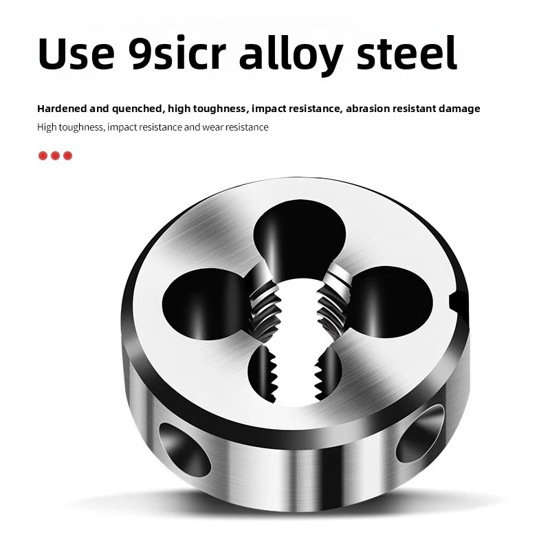 TG Set di rubinetti per filettatura rotonda di alta qualità Piastra circolare Strumento per filettatura dei denti Acciaio legato M3 M4 M5 M8 M10 M12