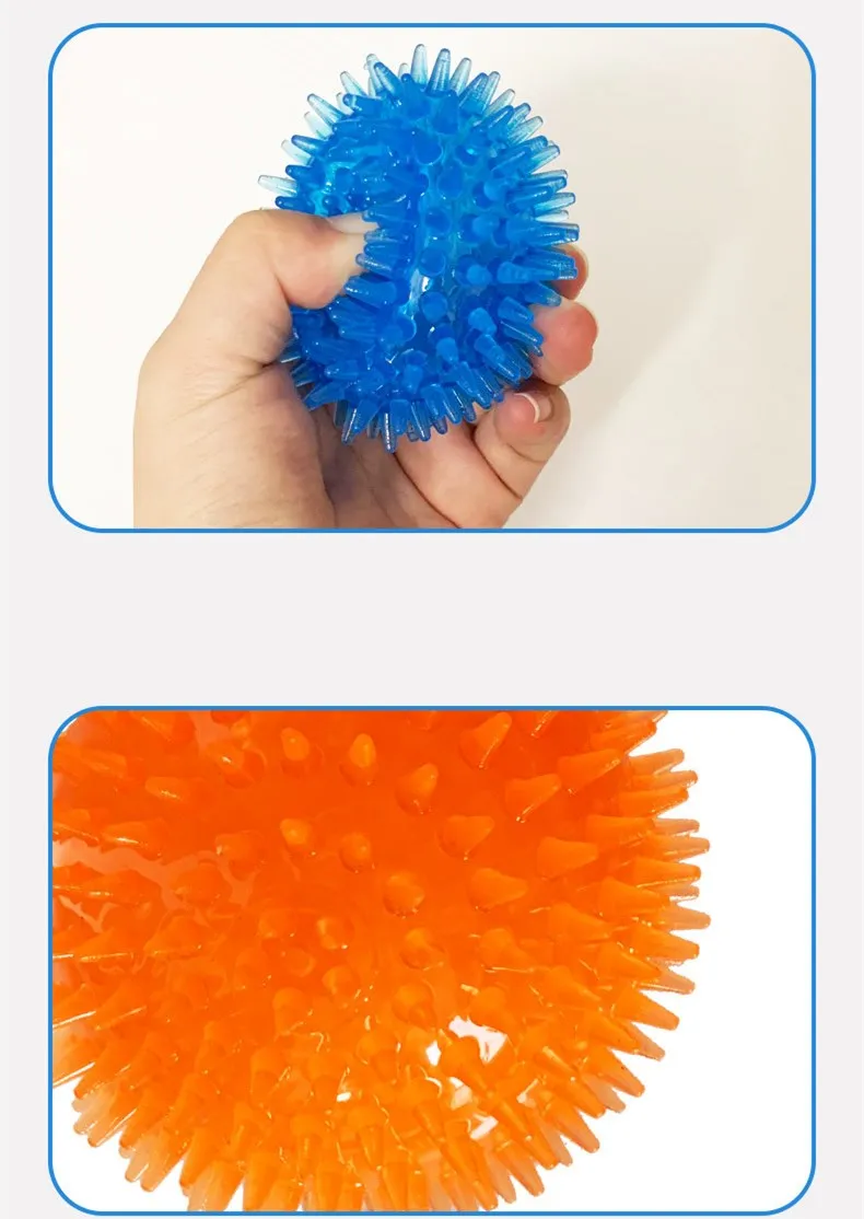 6/9/11cm Dog Squeaky Ball Pet Chew Toy with Sounding Puppy Resistant To Bite Cleaning Teething Molar Ball Pet Training Supplies