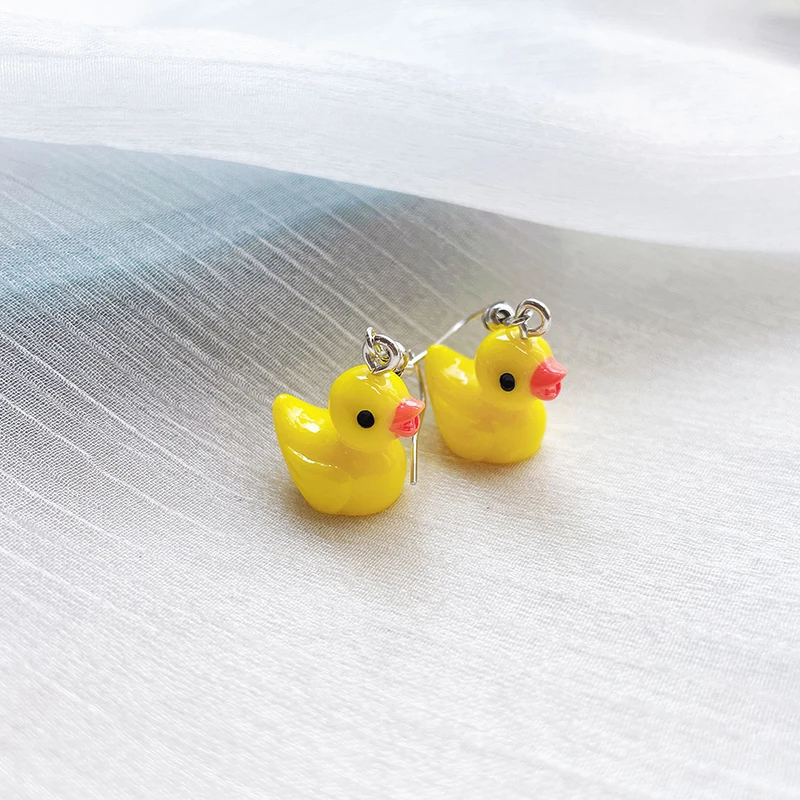 Cute Simple Funny Small Drop Earrings For Women Girls Children Animal Duck Frog Mushroom Cloud Shape Resin Dangle Jewelry Gift - view 3
