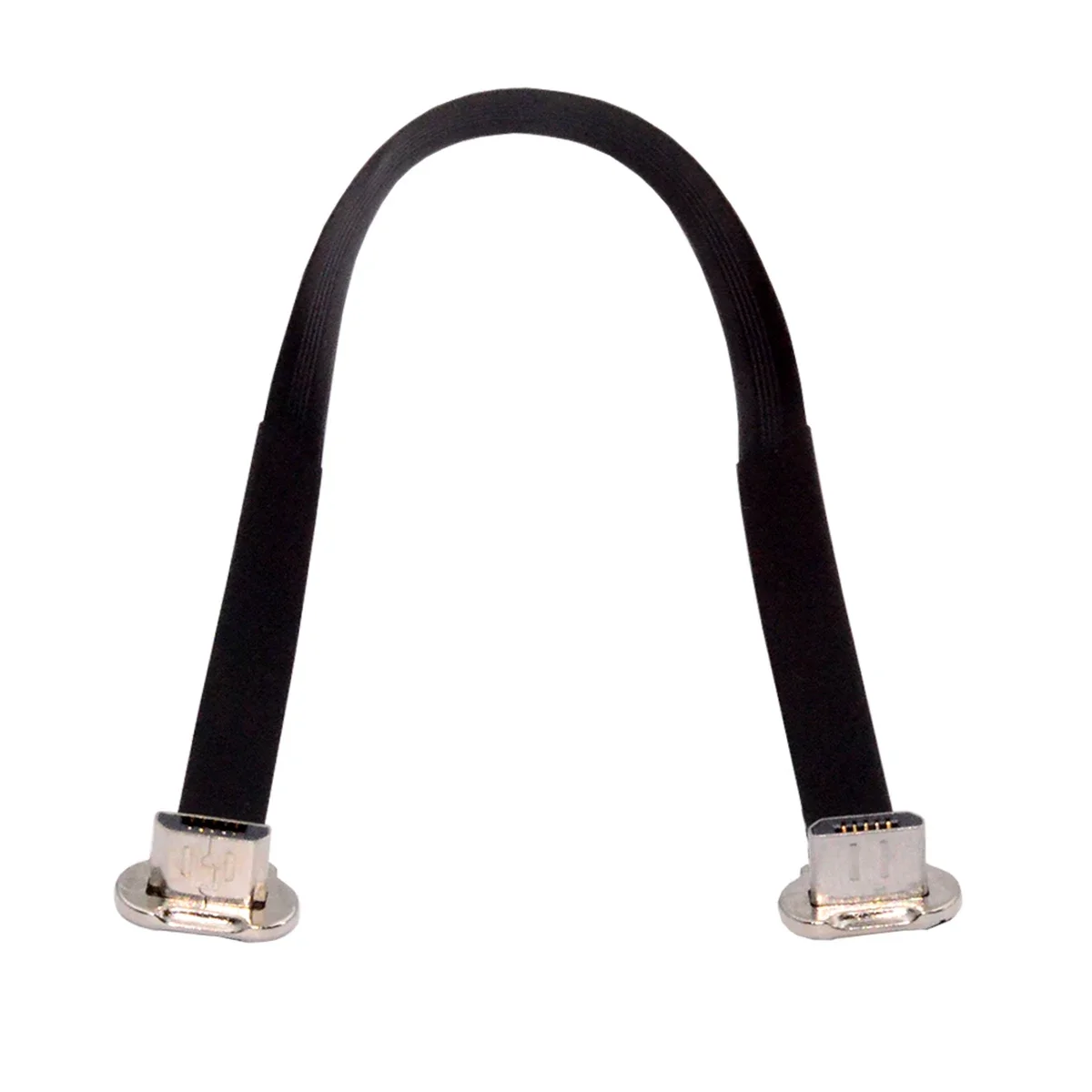 Xiwai Ultra Slim Flat Micro USB2.0 5Pin Male Male Data Charge Cable 16cm Down to Up Angle 90 Connector Degree for Phone Camera