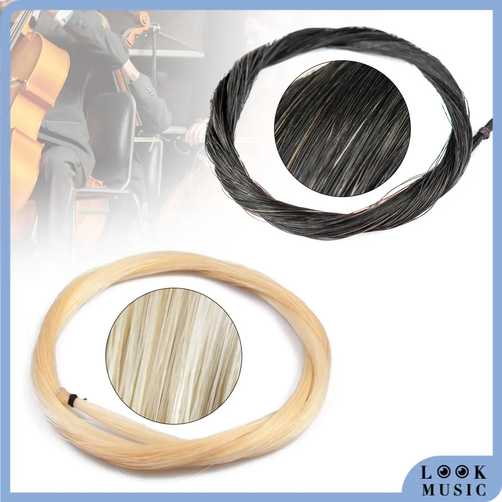 

LOOK Violin Bow Horse Hair White/Black Bow Hair For Cello Viola Violin Bow Mongolia Horsehair High Quality 4/4-1/8 Violin