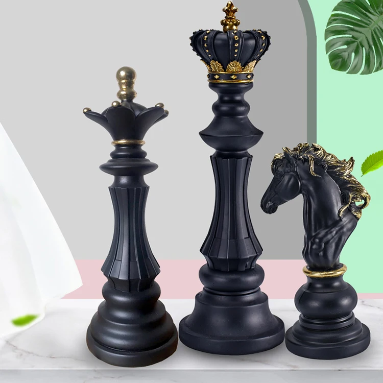 

Resin King Knight Chess Pieces Board Games Accessories International Figurines Retro Home Decor Chessmen Ornaments