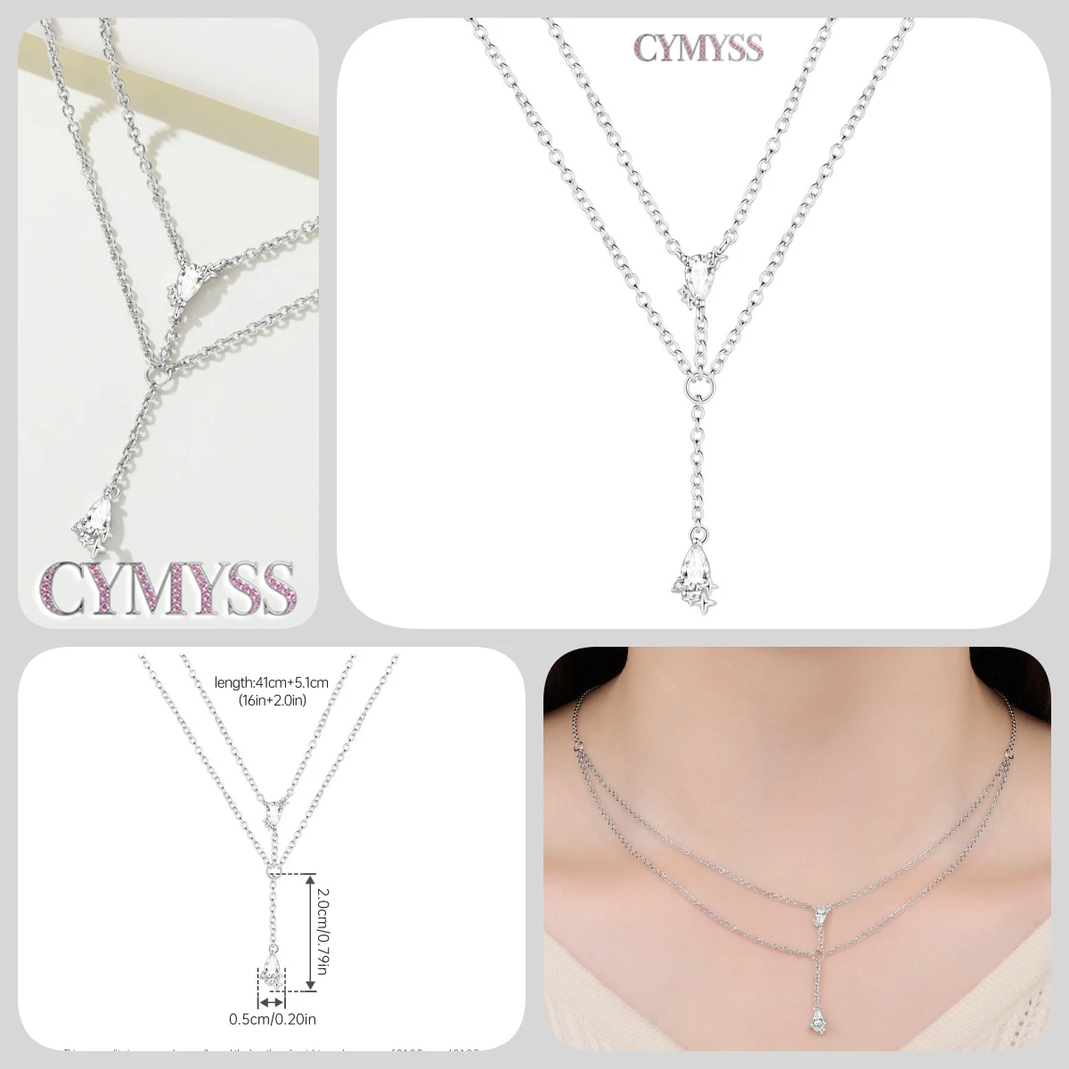 2026 Original 925 Sterling Silber Planeten-Halskette mit Liebesherz und Zirkonia-Einlage, Romantischer Modeschmuck, Partygeschenke für Frauen – Detail 37