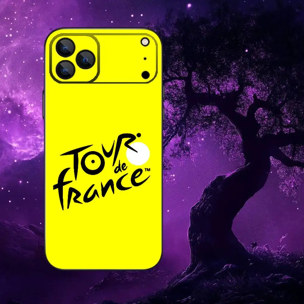 Casing Ponsel Bike T-Tour de France Untuk iPhone 17,16,15,14,13,12,Pro,Max,Plus,E,SE4,Air,Mini Hitam Soft Box
