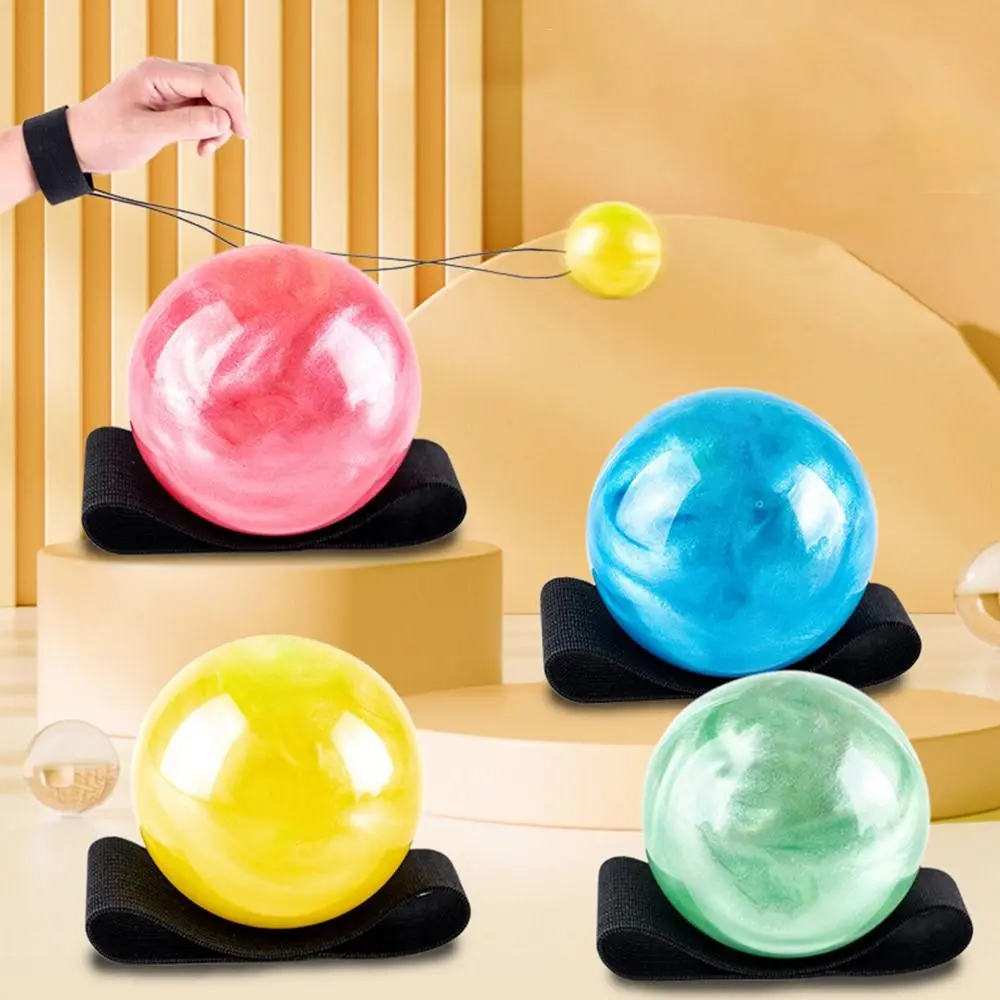 Rubber Return Sponge Ball Game Exercises Hand Throw Back Ball Wrist String Bounce Ball Nylon String Elastic Rubber Hand Ball