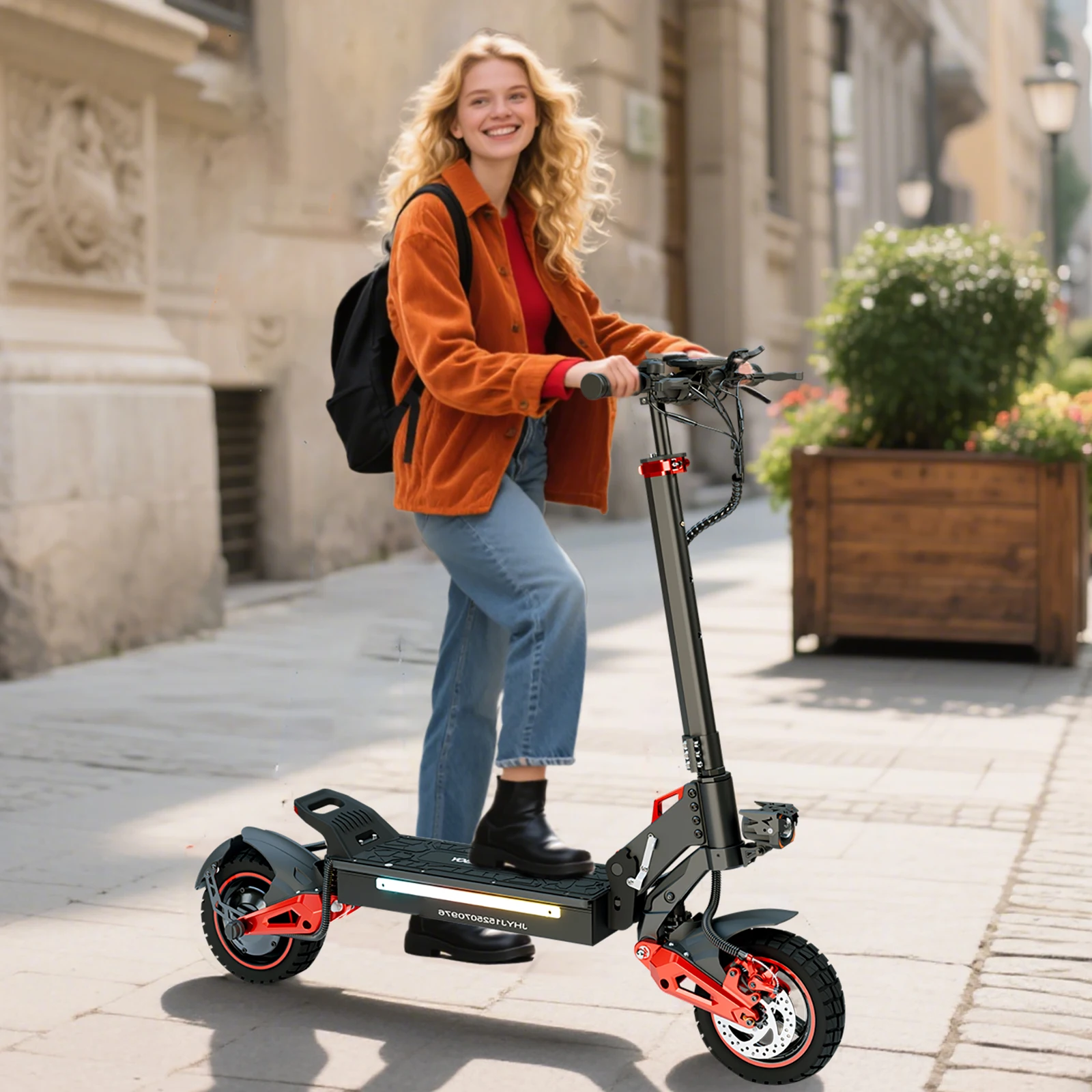 

USA CA UK EU Warehouse 1600W Off Road Electric Scooter for Adult 48V 18Ah Speed 28mph Range 30miles Foldable Commuting eScooter