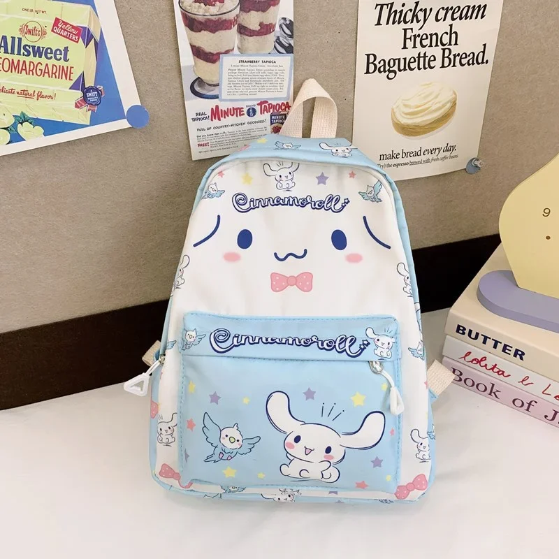 Sanrio hello kitty bonito casual estudante saco de escola kulomi dos desenhos animados doce simples leve mochila grande capacidade