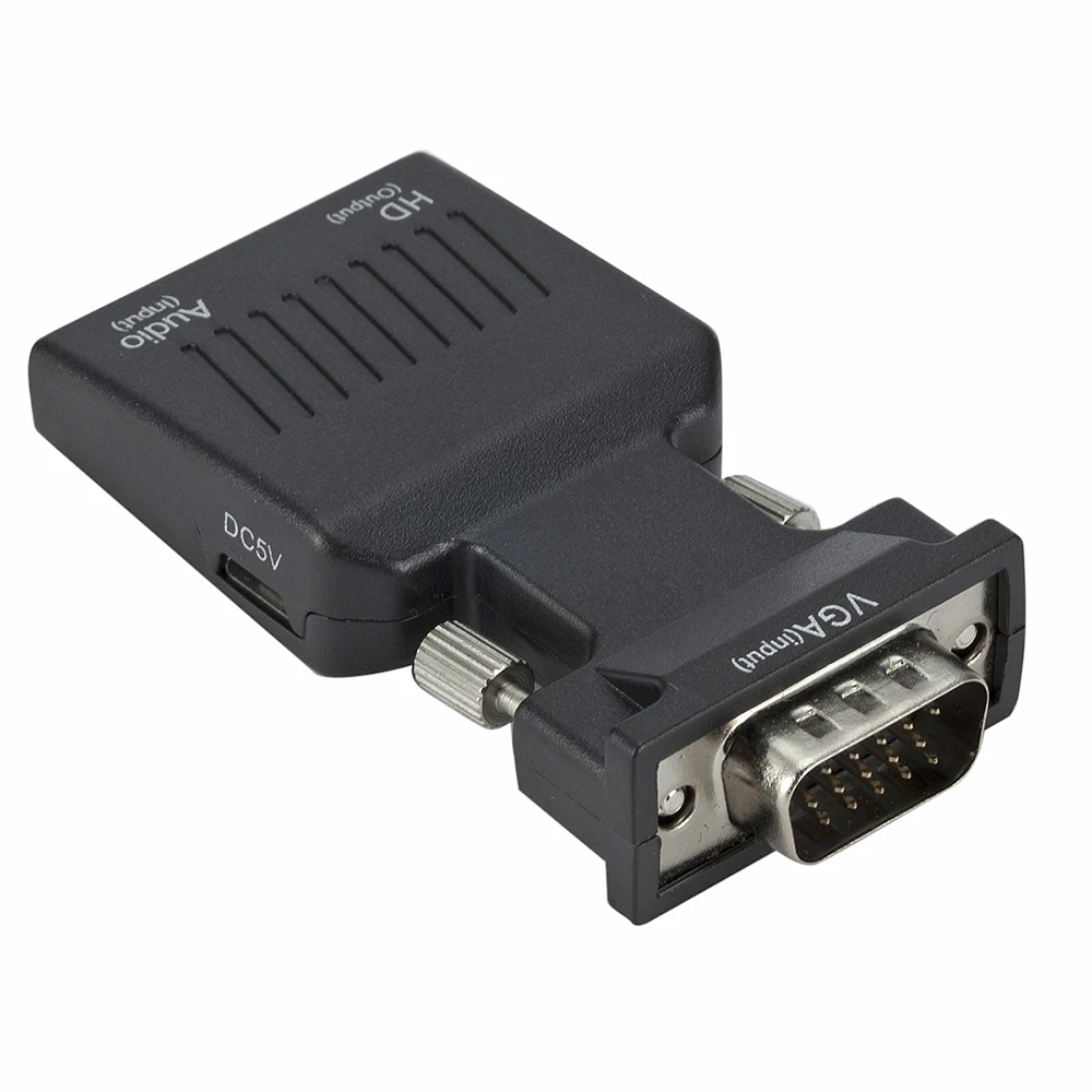 Konwerter HD 1080P VGA na HDMI z dźwiękiem do laptopa PC na projektor HDTV Adapter zgodny z HDMI na VGA