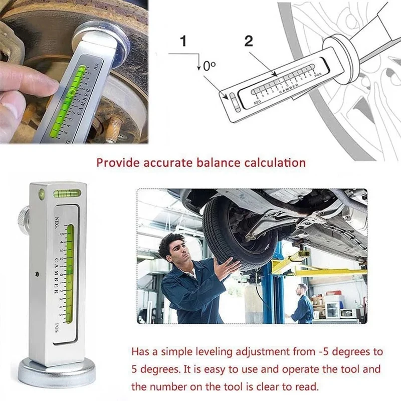 Automotive Universal Four-Wheel Alignment Level Magnetic Force Tire External Inclination Correction Aids