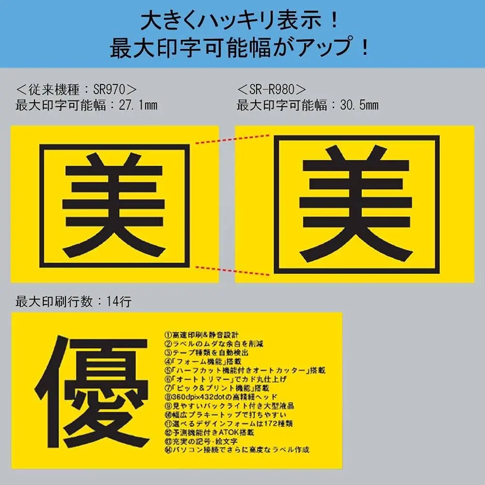 Tepra PRO Imprimante d'étiquettes SR-R980