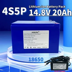 Lithium-ion 18650 4S5P 14.8V 20Ah Battery Pack Built-in BMS Suitable for 16.8V Equipment, High-power Inverter, Tourist Car Solar