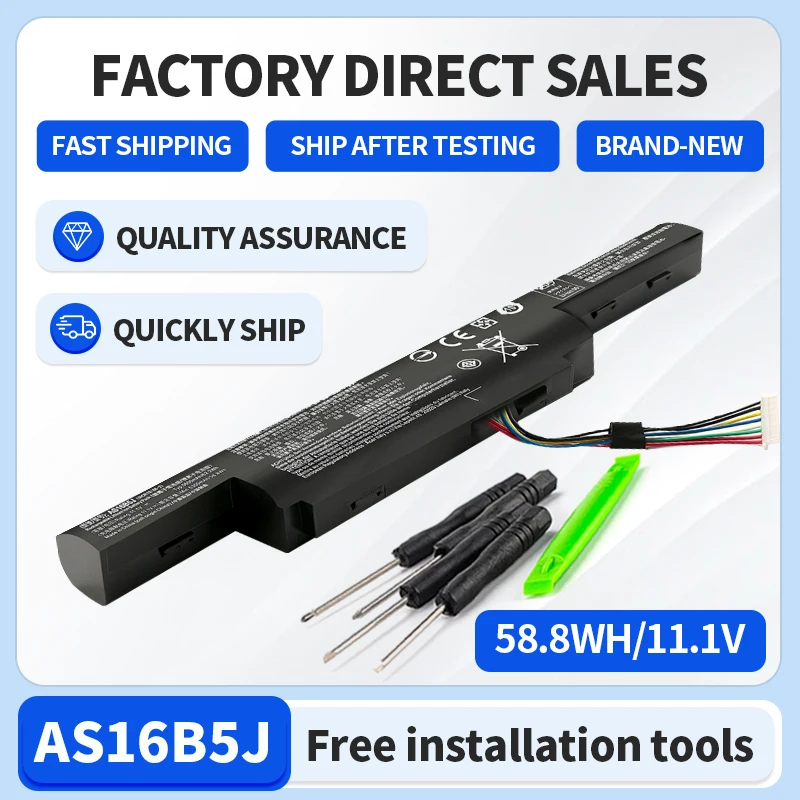 SOMI AS16B5J AS16B8J Laptop Battery For Acer Aspire F15 F5-573G E15 E5-575G-51VI/53VG 11.1V 5300mAh