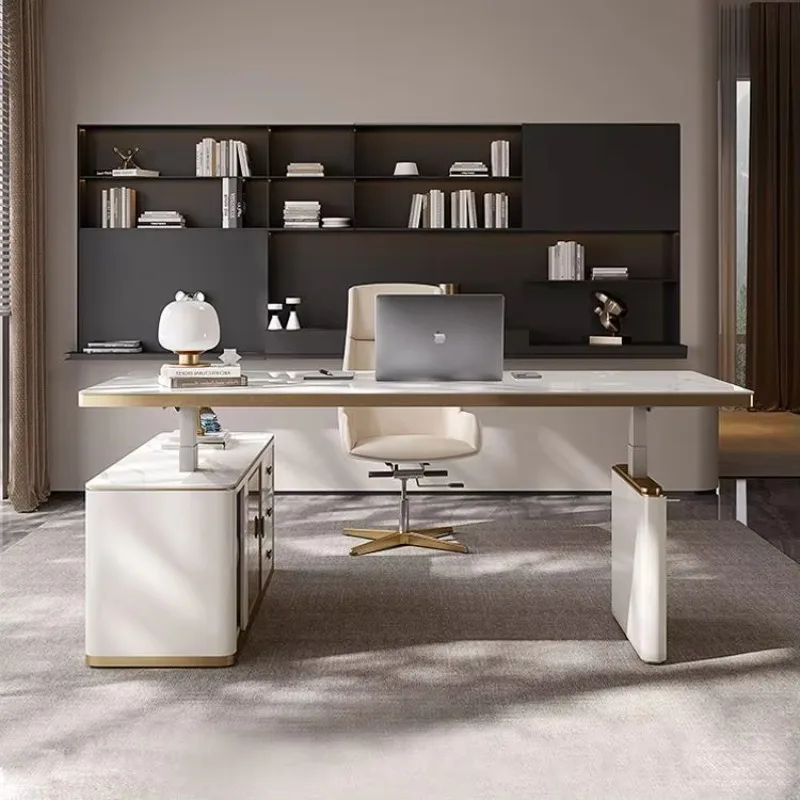 

Customization Design Modern Small Luxury Marble Boss Office Desk With Chairs Accessories Furniture Set L Shape Office Desks
