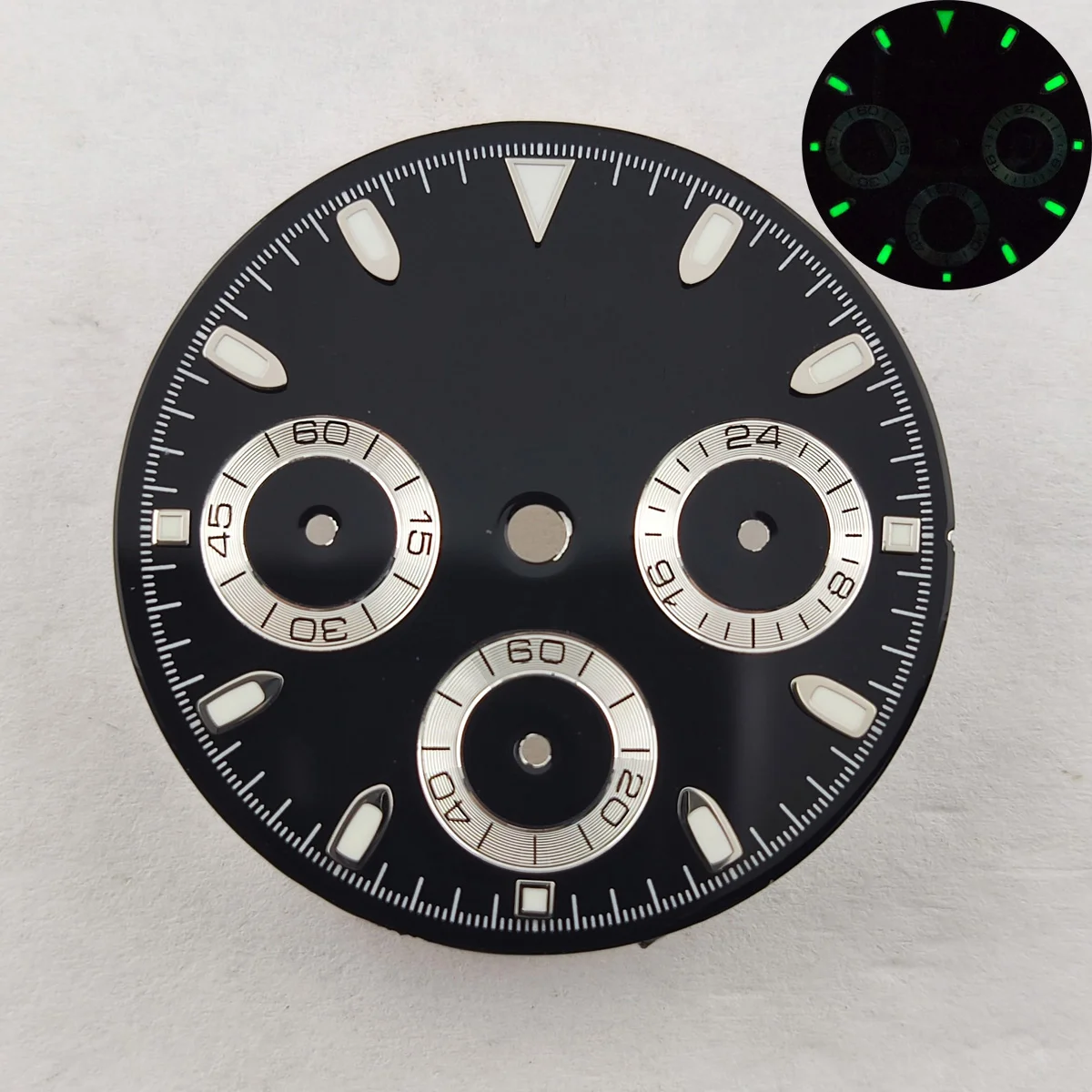 29mm VK63 Dial Panda Dial Luminous custom logo Dial vk63 Case Quartz Watch dial fit VK63 Movement chronograph Watch Accessories