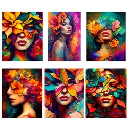 26CM Art Photos Oil Painting FLower Girls Lady Heat Transfer Vinyl Patches Stickers Thermal For Clothing DIY T-shirt Applique