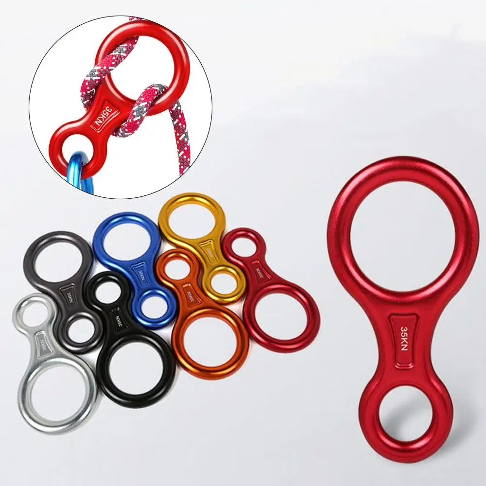 7 Colors Equipment 8 Word Climbing Ring Rope Descender Rock Climbing Descenders Downhill Eight Rings