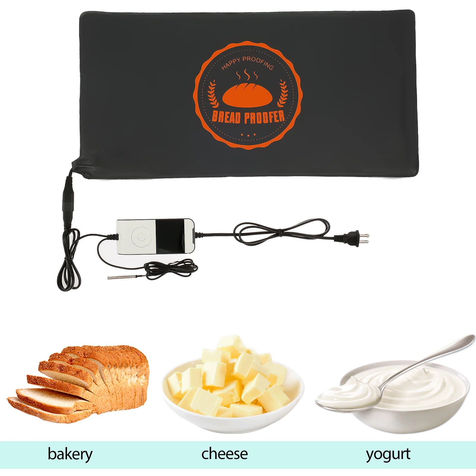 Bread Mat Fermentation Warming Pad Adjustable Temperature Sourdough Baking Mat for Dough Pastry Cookie with Thermostat Control