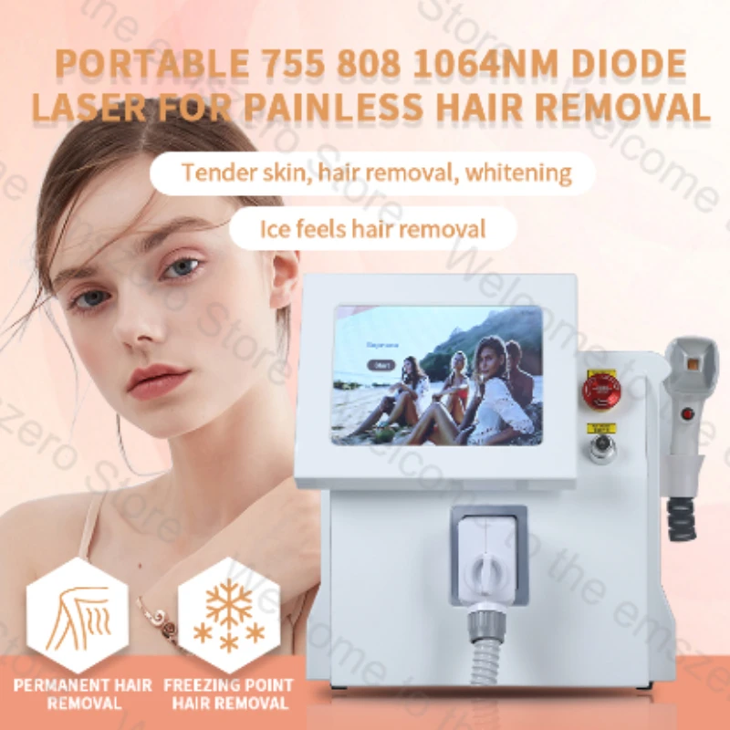 Sapphire Ice Platinum Cooling System Diode Laser Hair Removal Device High-Tech 3 Wavelengths Suitable For All Skin Colors Safe