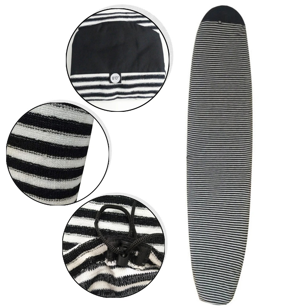 8ft Surfboard Cover Sock Stretch Funboard Cover Black&White Surf Accessories for Adults/Unisex Surfboard Bag