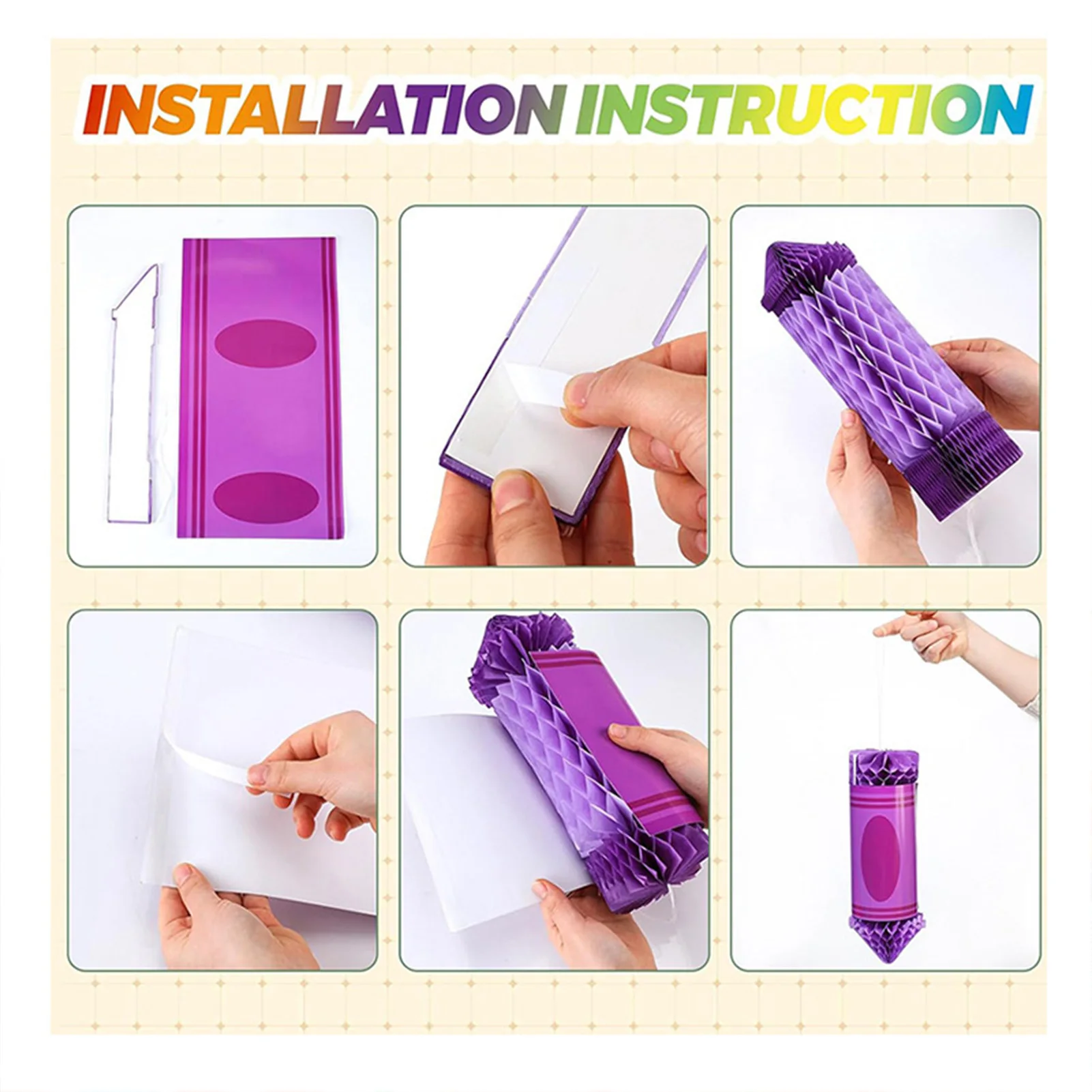 Imagen 5: Decoraciones de bienvenida para la vuelta a la escuela, lápiz divertido colgante con forma de panal, manualidades decorativas para el techo del aula, 6 uds.