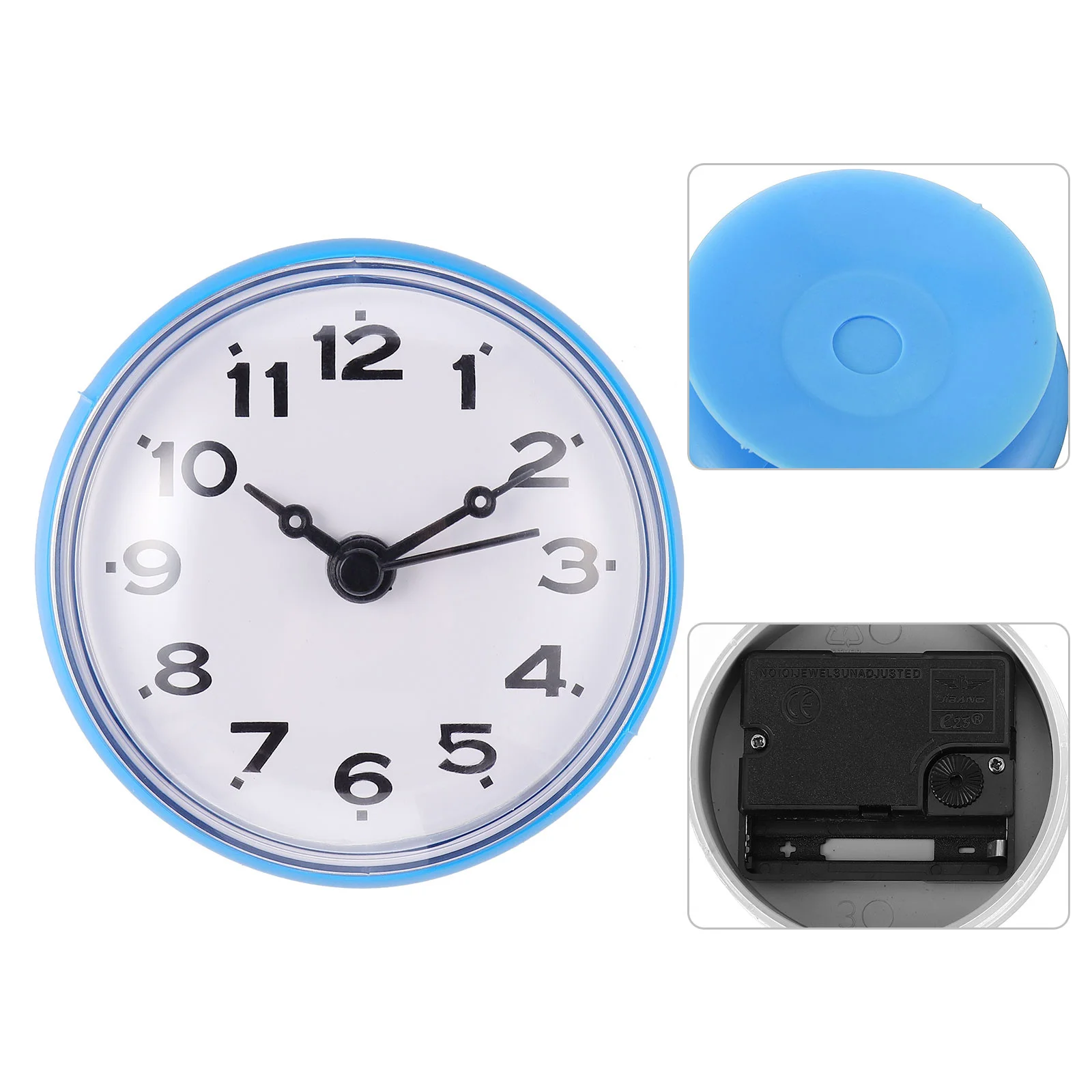 

1Pcs Bathroom Clock Waterproof Anti-Fog Suction Cup Wall Clock Silent Digital Timer for Kitchen and Shower Room Use