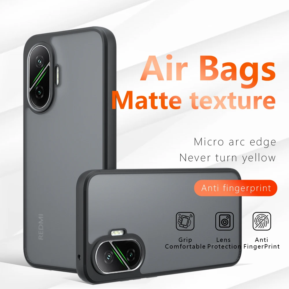 

for Xiaomi POCO F7 Case Translucent Matte / Clear [Airbags Corner] Anti-fingerprint Camera Protection Soft Frame Hard Back Cover