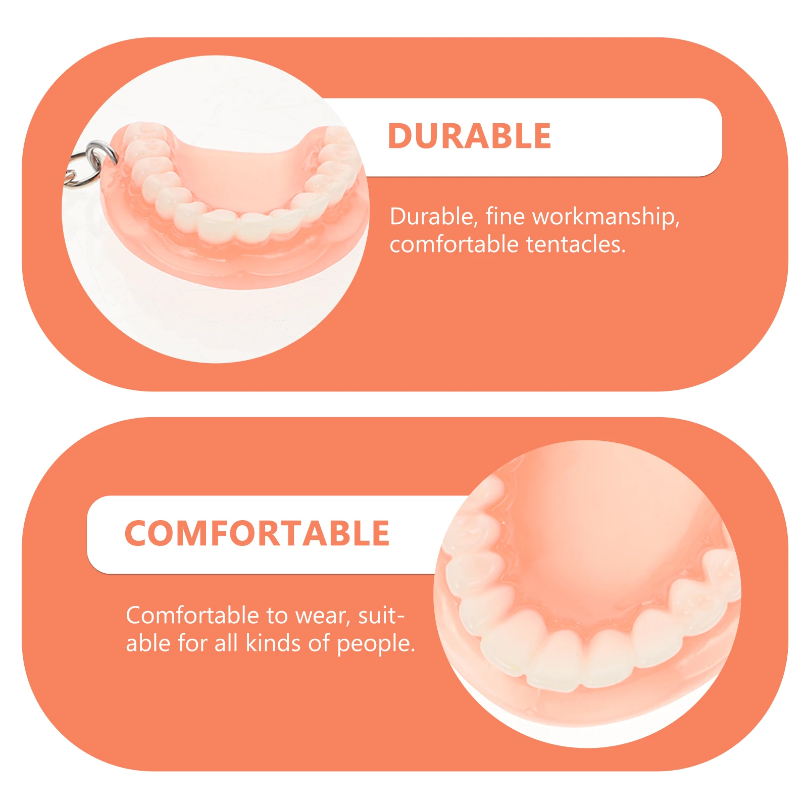 

1pc Denture Keychain False Teeth Charm Halloween Resin Cartoon Horror Creative Gifts for Friends Family Party Accessories