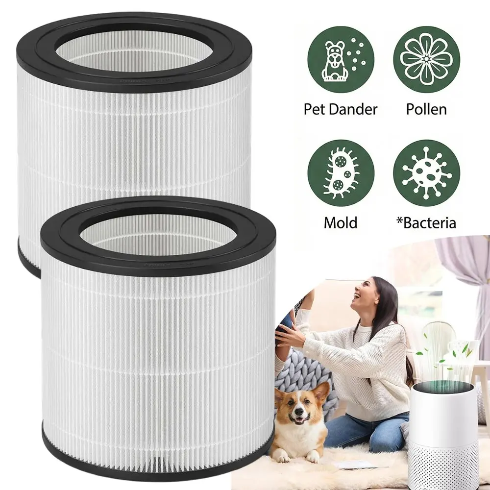 2er-Pack H13 HEPA-Ersatzfilter, kompatibel mit Philips AC0830/10 AC0820/30 AC0820/10 AC0819/10 (FY0194/30), 99,97 % Effizienz gegen Allergene, Staub und Pollen, ideal für Kinderzimmer und