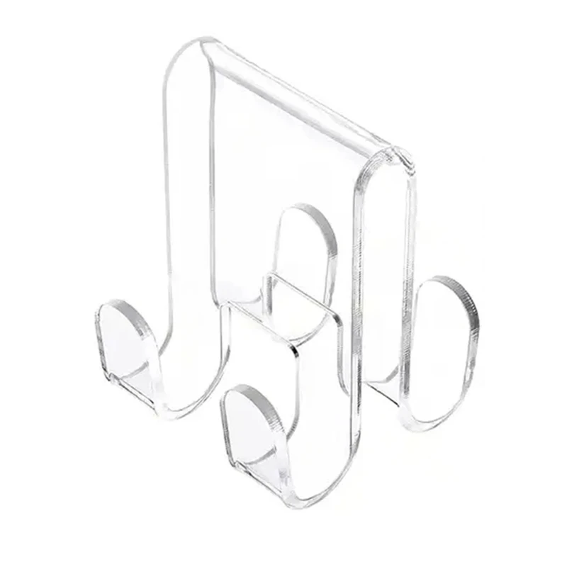 2Pcs Acrylic Glass Door Hanger Attachments Secure Towel And Clothing Hangings Hook