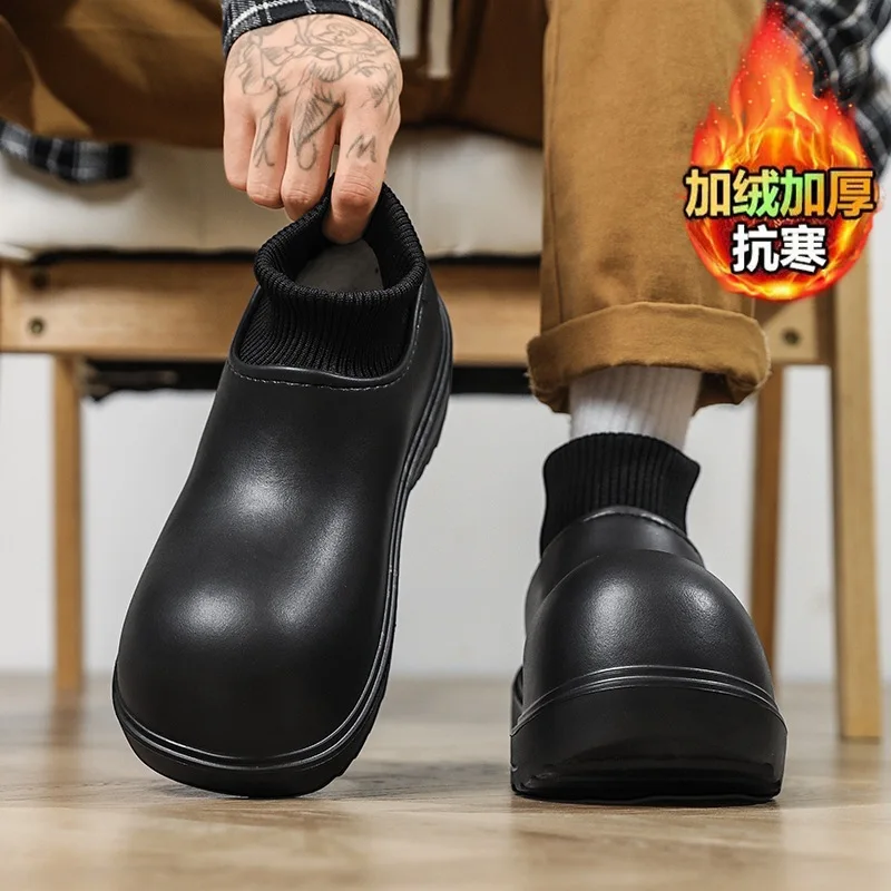 أحذية رياضية رجالية بنمط خارجي دافئ بالإضافة إلى أحذية قطنية مخملية مقاومة للماء ونعل سميك كاجوال أنبوب قصير مقاس كبير أحذية الثلوج #2