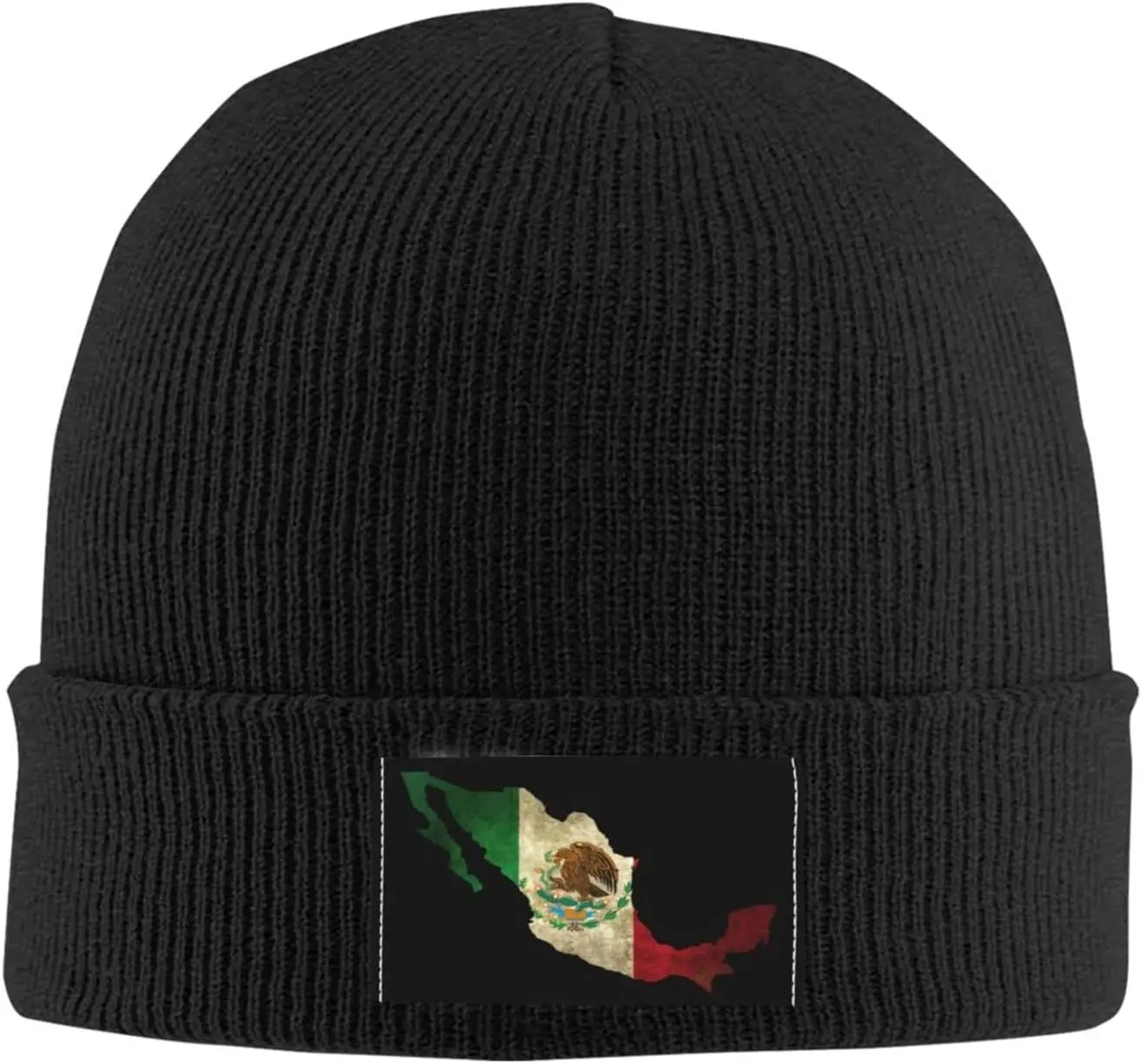 Mexico Mexican Map Flag Michoacan Soft Stretch Warmth Beanie,Cuffed Thick Knit Hat for Men & Women